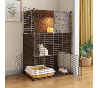 Indoor Pet Enclosure - Detachable Metal Kennel for Small Animals, DIY Assembled Crate for Safe and Comfortable Housing