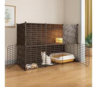 Indoor Pet Enclosure - Detachable Metal Kennel for Small Animals, DIY Assembled Crate for Safe and Comfortable Housing