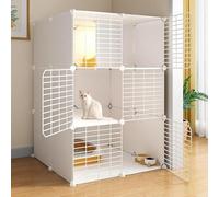 Indoor Pet Enclosure - Detachable Metal Kennel for Small Animals, DIY Assembled Crate for Safe and Comfortable Housing