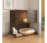 Indoor Pet Enclosure - Detachable Metal Kennel for Small Animals, DIY Assembled Crate for Safe and Comfortable Housing