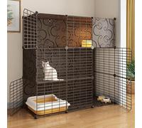 Indoor Pet Enclosure - Detachable Metal Kennel for Small Animals, DIY Assembled Crate for Safe and Comfortable Housing