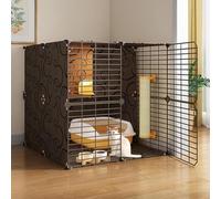 Indoor Pet Enclosure - Detachable Metal Kennel for Small Animals, DIY Assembled Crate for Safe and Comfortable Housing