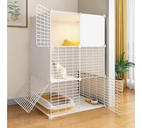 Indoor Pet Enclosure - Detachable Metal Kennel for Small Animals, DIY Assembled Crate for Safe and Comfortable Housing
