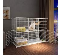 Indoor Pet Enclosure - Multi-Level Kitten Cages, Cat Nests & Ferret Homes, DIY Design for Small Animals like Kittens, Dogs, Rabbits, Chinchillas (75x49x109cm)
