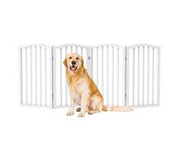 Indoor Pet Gate 4 Panel Folding Dog Gate for Stairs or Doors, Height 180 x 80 cm for Cats and Dogs (White)