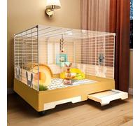 Indoor Pet House with Wheels, Double Drawer Cage for Small Animals, Easy Mobility and Cleaning Solution