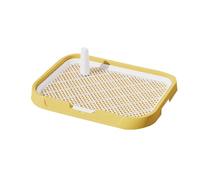 Indoor Pet Litter Box, Square Toilet Tray, Mesh Training Pot with Removable Grid, Puppy Potty for Balconies Apartments Indoors and Outdoors Easy Cleaning(Yellow,54cm)
