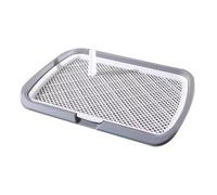 Indoor Pet Litter Box, Square Toilet Tray, Mesh Training Pot with Removable Grid, Puppy Potty for Balconies Apartments Indoors and Outdoors Easy Cleaning(Grey,66cm)