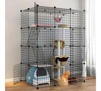 Indoor Pet Playpen with Detachable Doors for Small Animals, Extra Large Enclosure for Safe Play and Training