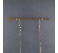 Indoor Picture Rail Hanging System Brass Rod, Home Wall Decor Photo Display Hanging Kit with Chains & Hooks, Antique Art Gallery Supplies(105cm/41.3in/3.4ft)