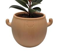Indoor Plant Pot - House Plant Pots | Ceramic Flower plantres Indoor | Modern plantres With Drainage Holes And Detachable Saucer | Smiling Face Planter For Garden Balcony, Decorate Home & Outdoor