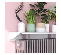 Indoor Plant Shelf for Radiator No Drilling Splicable Floating Shelf Brackets Anti Smoke & Dustproof Aluminum Covers Home Decor White 55cm 21.6in (1 Section)