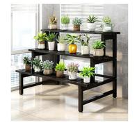 Indoor Plant Stand 3-Tier Corner Ladder Shelf Metal Garden Display Rack Outdoor Flower Pot nizer for Home & Patio 100x62x78cm (39x24x30inch)