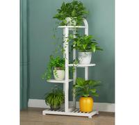 Indoor Plant Stand Tall Tiered Corner Plant Holder for Multiple Potted Plants White 18"x8.6"x35.4" Elegant Display for Houseplants and Home Decor