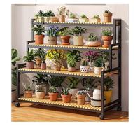 Indoor Plant Stand Waterproof Wood Shelf for Succulents Large Height Adjustable Display Rack MultiTiered Ladder Design for Indoor & Outdoor Use