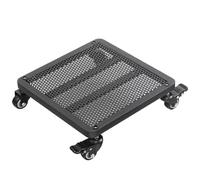 Indoor Plant Stand with Wheels Rolling Flower Pot Holder Rectangular Metal Cart for Flower Pots Mobile Plant Support 40x40 cm Black Color