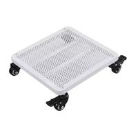 Indoor Plant Stand with Wheels Rolling Flower Pot Holder Rectangular Metal Cart for Pots Mobile Plant Support White Color Size: 25x