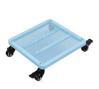 Indoor Plant Stand with Wheels Rolling Flower Pot Holder Rectangular Metal Cart for Pots Mobile Plant Support Planter Tray on Wheels (Color: Blue Size: 30x30cm)