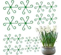 Indoor Plant Support Rings - 20 Reusable Plastic Stabilizers for Climbing Plants like Ivy, Roses & Pothos - Enhance Growth & Stability with Durable Green Holders