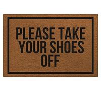 Indoor Please Take Your Shoes Off Doormat Welcome Mat Entrance Washable Apartment Garage Front Porch Decor 36X24 Inch