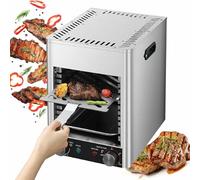 Indoor Portable BBQ Table Top Steak Searer with Adjustable Temperature and Timer for Perfectly Cooked Beef, Chicken, and Vegetables-
