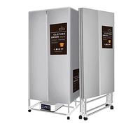 Indoor Portable Electric Heated Clothes Airer Dryer with Remote Control and Timer, 1500W Low Energy Electric Drying Rack with Cover, 2-Tier Foldable Laundry Dryer, Fast Drying,Grey,H150cm