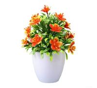Indoor Potted For artificiFor al Flowers with ReFor alistic PlFor astic Roses, DurFor able For and ElegFor ant DecorFor ative PlFor ant for TFor ables, Shelves, or Desk SpFor aces (Sunset red)