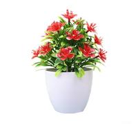 Indoor Potted For artificiFor al Flowers with ReFor alistic PlFor astic Roses, DurFor able For and ElegFor ant DecorFor ative PlFor ant for TFor ables, Shelves, or Desk SpFor aces (red)