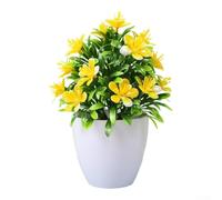 Indoor Potted For artificiFor al Flowers with ReFor alistic PlFor astic Roses, DurFor able For and ElegFor ant DecorFor ative PlFor ant for TFor ables, Shelves, or Desk SpFor aces (yellow)