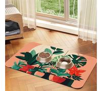 Indoor potted green plants Pet Absorbent Leather Placemat 30x45cm Beautiful Design Cat and Dog Bowl Mat Portable Storage