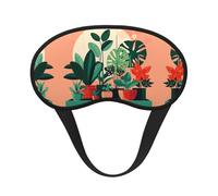 Indoor Potted Green Plants Printed Eye mask, for Sleeping, Light-Blocking, Soft and Comfortable, Elastic Band