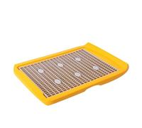 Indoor Potty Trays, Mesh Dog Litter Boxes, Square Pet Training Toilet with Grille, Puppy Pee Pads for Small Medium Large Dogs Non Skid Feet(Yellow)