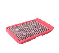 Indoor Potty Trays, Mesh Dog Litter Boxes, Square Pet Training Toilet with Grille, Puppy Pee Pads for Small Medium Large Dogs Non Skid Feet(Pink)