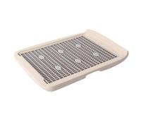 Indoor Potty Trays, Mesh Dog Litter Boxes, Square Pet Training Toilet with Grille, Puppy Pee Pads for Small Medium Large Dogs Non Skid Feet(White)