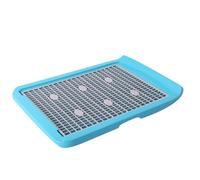 Indoor Potty Trays, Mesh Dog Litter Boxes, Square Pet Training Toilet with Grille, Puppy Pee Pads for Small Medium Large Dogs Non Skid Feet(Blue)