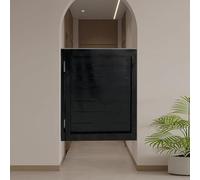 Indoor Premade Solid Wood Saloon Swing Door Cafe Swinging Doors with Hinges Hardware, Auto Close Features Bar For Shopping Malls Kitchen Restaurant Partition Parlor Butler Door(Black,W80xH90cm(31
