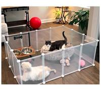 Indoor Puppy Playpen | Durable, Waterproof Pet Play Pen for Kittens, Rabbits, Guinea Pigs - DIY Easy Assembly, Safe & Secure, 17 X 12 Inch, 14 Panels