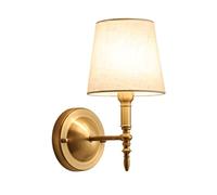 Indoor Pure Copper LED Wall Lamp Copper Fabric Wall Lamp American Modern Minimalist Country Living Room Wall Lamp Bedroom Bedside Lamp Corridor Aisle Lamp M