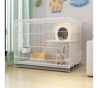 Indoor Rabbit Cage 2 Tier Metal Hinged Top Removable Tray for Small to Medium Animals