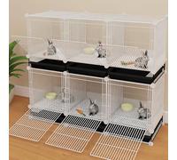 Indoor Rabbit Cage, Bunny Cage, Anti-spray Rabbit Hutch, Encrypted Iron Net, With a Partition Net
