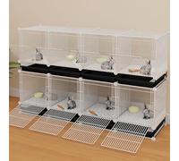 Indoor Rabbit Cage, Bunny Cage, Anti-spray Rabbit Hutch, Encrypted Iron Net, With a Partition Net