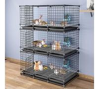 Indoor Rabbit Cage - DIY Metal Playpen with Door, Spacious Enclosure for Small Pets Like Rabbits, Hedgehogs, and Cats