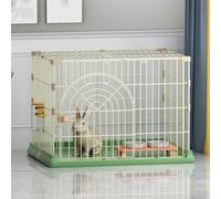 Indoor Rabbit Cage For 1 Bunny, Easy Assembly Metal Hutch For Outdoor Use In Winter, Secure Door, Perfect For Small To Medium Pets,Green-99 * 66 * 64cm