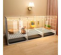 Indoor Rabbit Cage - Portable Small Animal Hutch with Clear Acrylic Door, Metal Wire Playpen for Bunnies and Small Pets(8pcs,107 * 35 * 52CM-a)