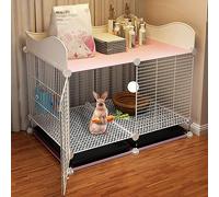 Indoor Rabbit Cage, Small Animal Cage with 2 Deep Pull-out Trays and Urine Guard, Wire Mesh Bunny Cage, Cat Fence Rabbit Cage ()