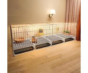 Indoor Rabbit Cage with Clear Acrylic Panel Door, Portable Metal Wire Playpen for Small Animals, Ideal for Pets Living Spaces