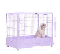 Indoor Rabbit Cage with LED Light, Smart Digital Display with Acrylic Clear Door and Double Tray, Suitable Animal Cage (Purple)