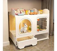 Indoor Rabbit Cage with Slide-Out Tray & Storage Space, Clear Bunny Cage, Guinea Pig Cages, for Small Animals(71x36x62CM)