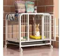 Indoor Rabbit Cage with Wheels, for Small Animals, Removable Wire Mesh, for Rabbits, Ferrets, Guinea Pigs(Yellow,95 * 64 * 79cm/37 * 25 * 31in)