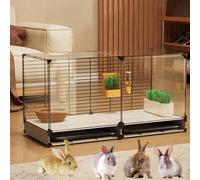 Indoor Rabbit Cages, DIY Encrypted Rabbit Hutch, Small Animal Cage Playpen, Dwarf Rabbits Guinea Hutch Cottage, Household Transparent Viewing